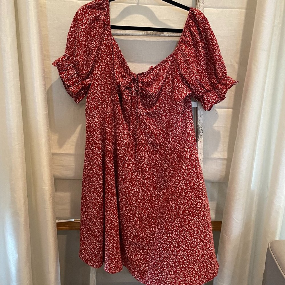 Shein Red Floral Dress